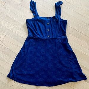 Blue floral stiching dress
